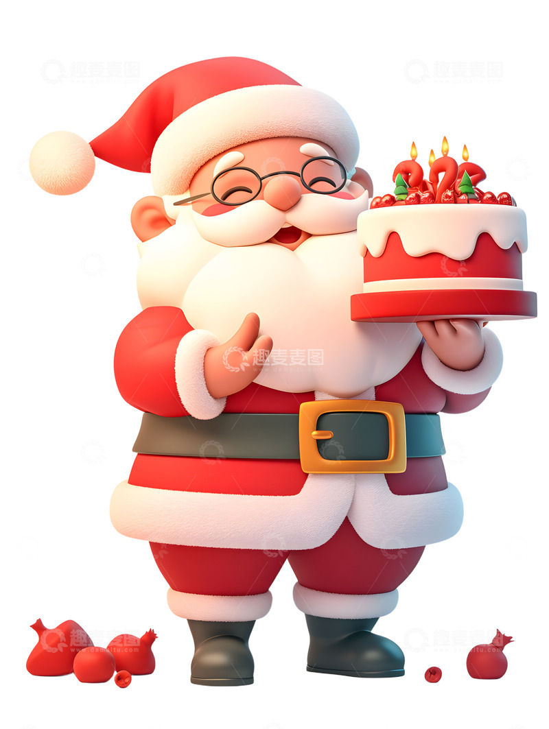 高清大图下载【趣麦麦图】圣诞老人卡通蛋糕