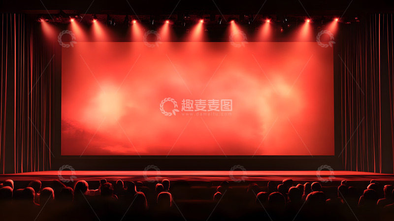 高清大图下载【趣麦麦图】红色灯光下的舞台背景设计