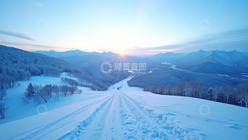 高清大图下载【趣麦麦图】阳光照在雪地