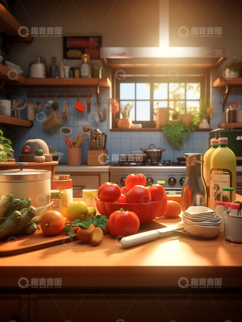 高清大图下载【趣麦麦图】整齐干净的厨房