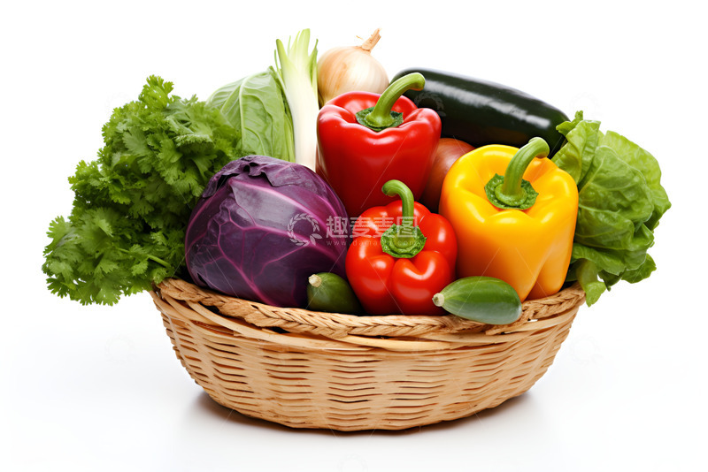 高清大图下载【趣麦麦图】一篮子新鲜蔬菜