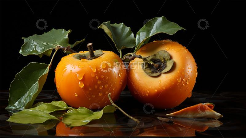 高清大图下载【趣麦麦图】可口的柿子摄影