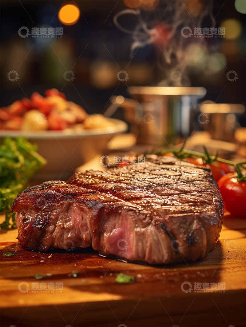 高清大图下载【趣麦麦图】三分熟烤牛排