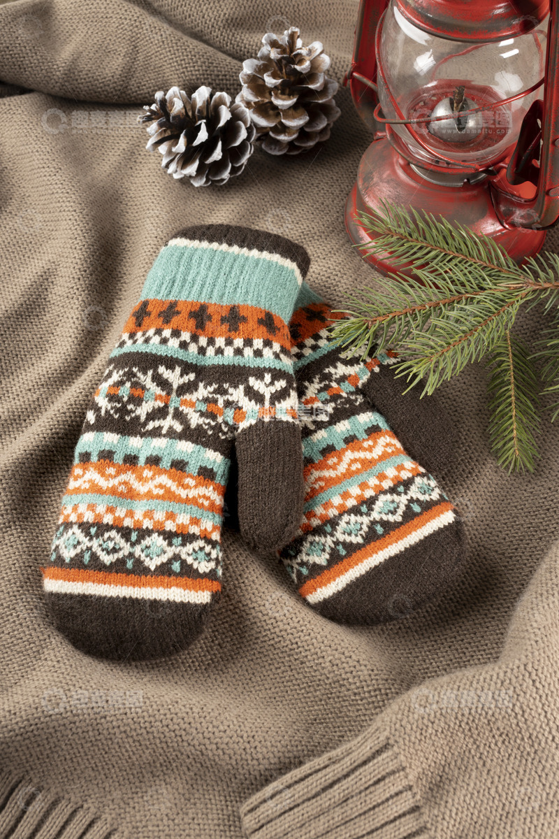 高清大图下载【趣麦麦图】北欧风情冬季保暖手套