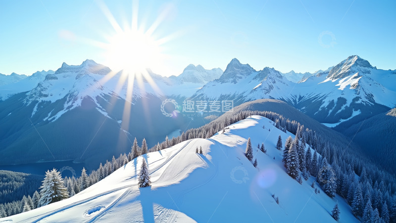 高清大图下载【趣麦麦图】大山里美丽的雪景