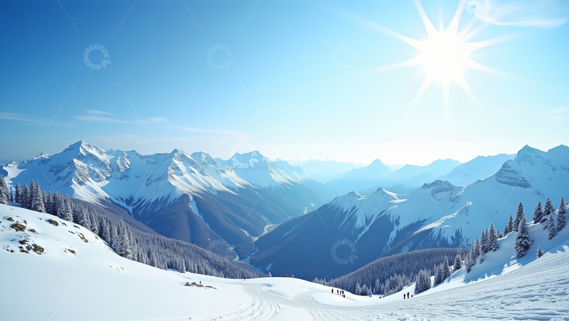 高清大图下载【趣麦麦图】阳光照在大山