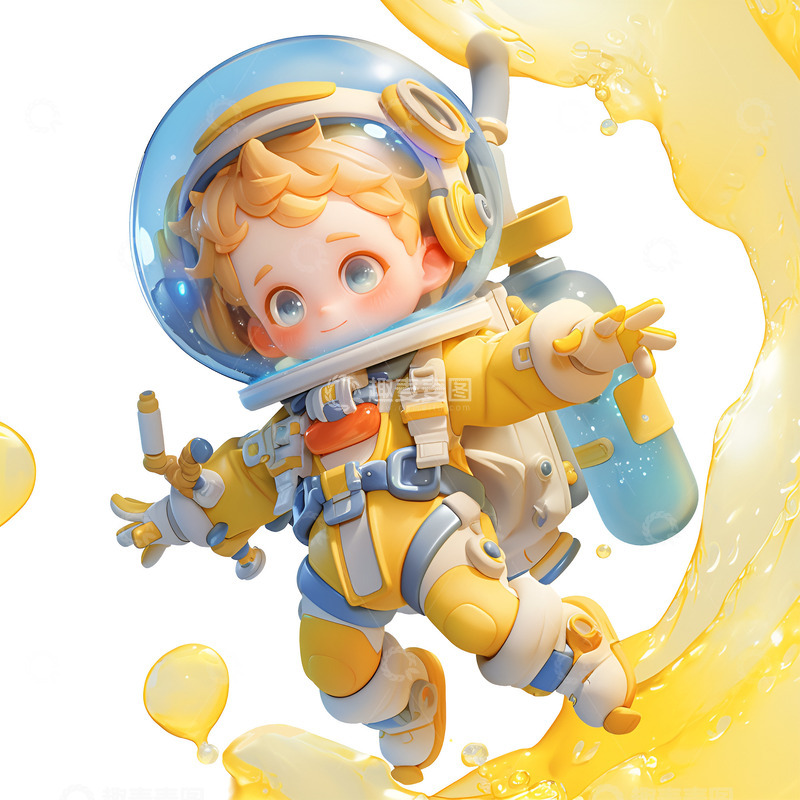 高清大图下载【趣麦麦图】卡通潜水的小孩