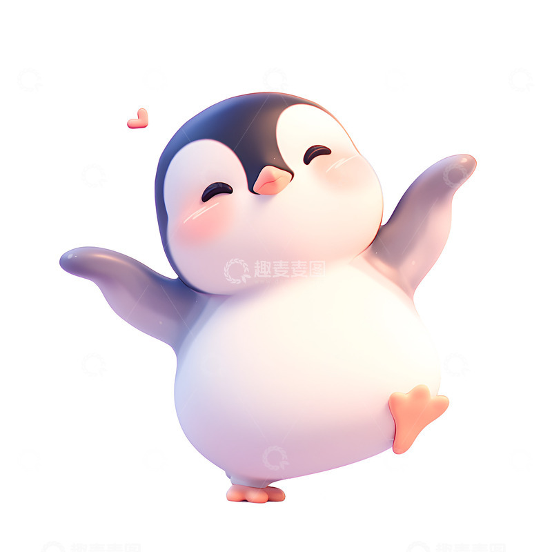 高清大图下载【趣麦麦图】卡通简约一只企鹅