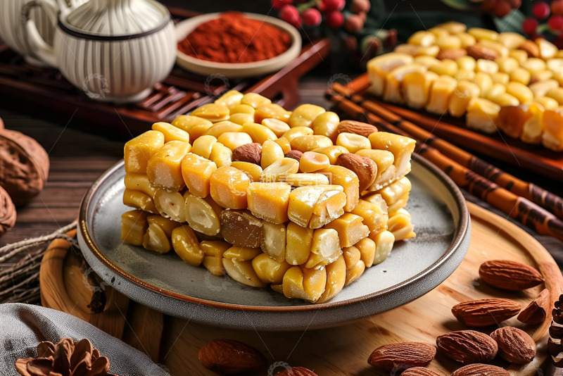 高清大图下载【趣麦麦图】一盘沙琪玛零食