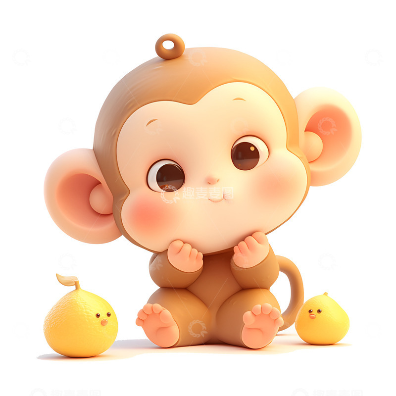 高清大图下载【趣麦麦图】卡通可爱的猴子