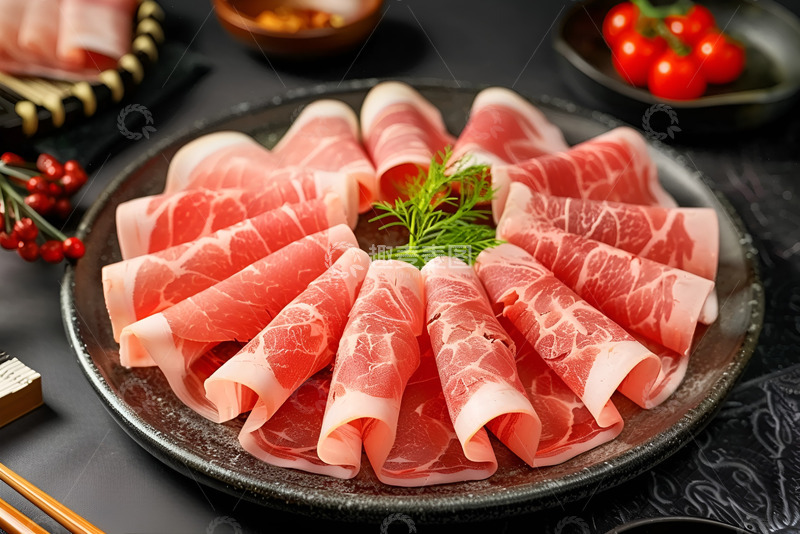 高清大图下载【趣麦麦图】特写新鲜牛肉卷