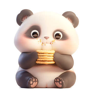 吃饼干的大熊猫