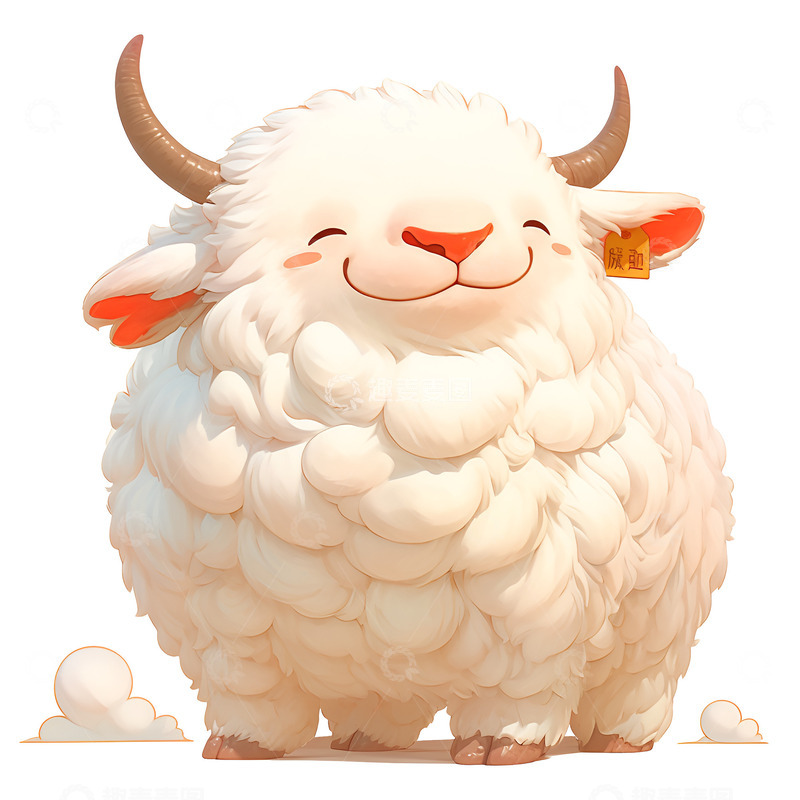 高清大图下载【趣麦麦图】卡通一只绵羊
