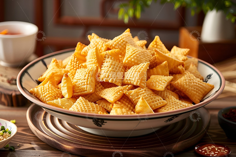 高清大图下载【趣麦麦图】一盘锅巴零食