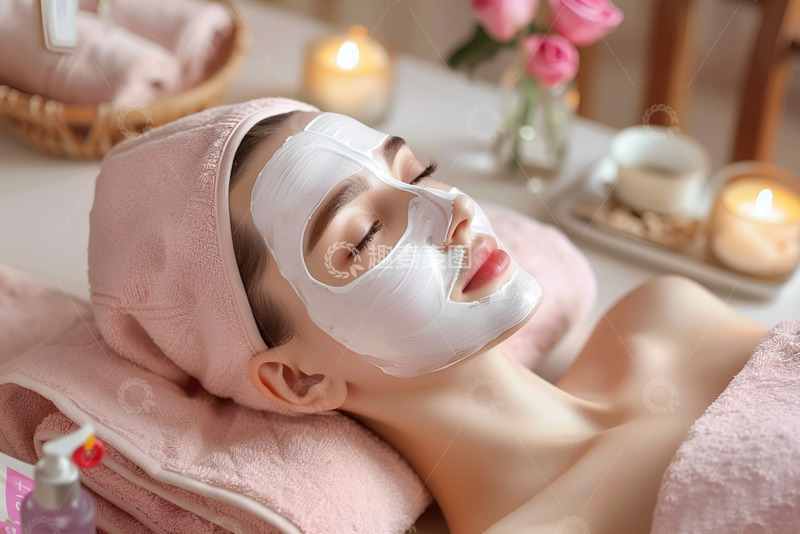 高清大图下载【趣麦麦图】做面部保养的女士