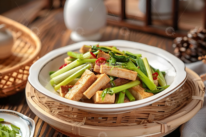 高清大图下载【趣麦麦图】一盘芹菜炒香干