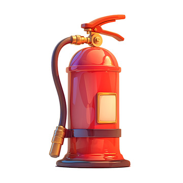 卡通红色的灭火器