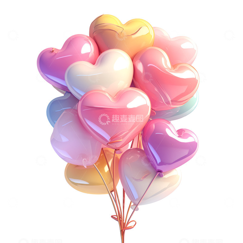 高清大图下载【趣麦麦图】卡通简约心形气球