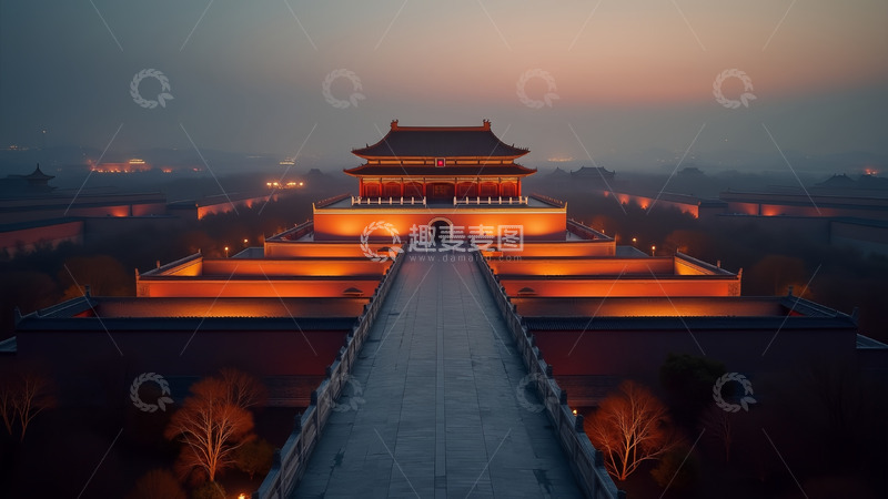 高清大图下载【趣麦麦图】傍晚的灯光很亮