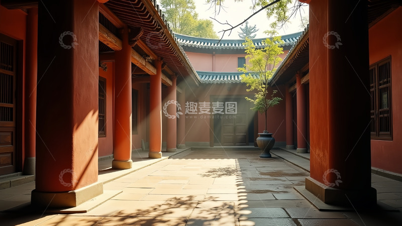高清大图下载【趣麦麦图】古建筑大院子