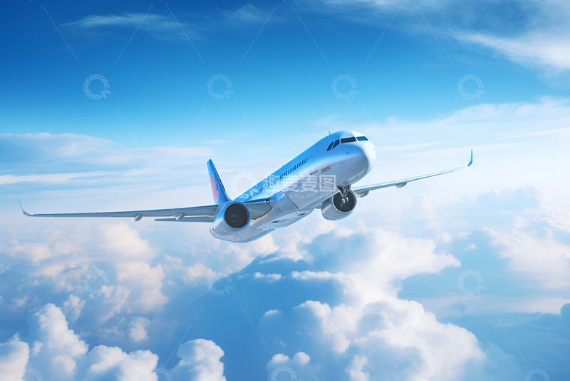 高清大图下载【趣麦麦图】天空中飞行的飞机