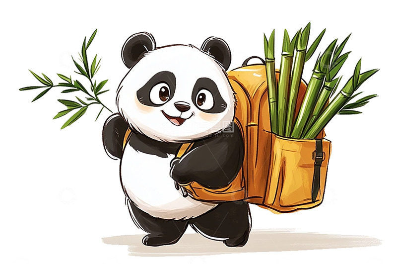 高清大图下载【趣麦麦图】可爱熊猫插画3