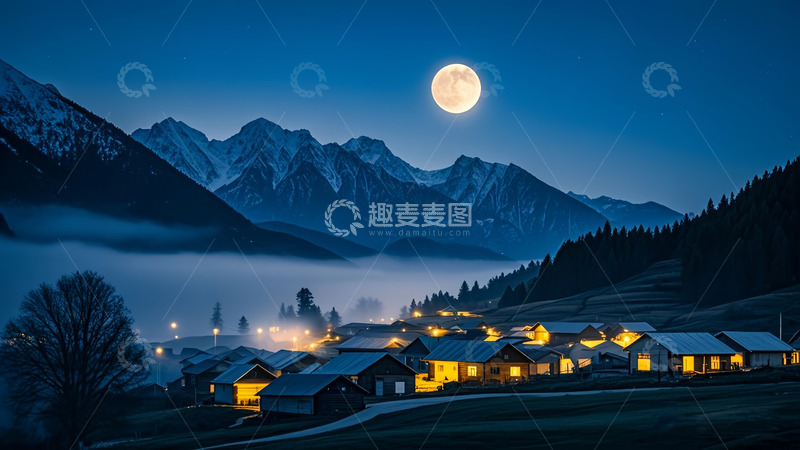 高清大图下载【趣麦麦图】萧瑟月光繁华夜