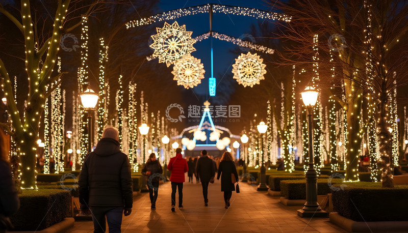 高清大图下载【趣麦麦图】圣诞节灯光秀