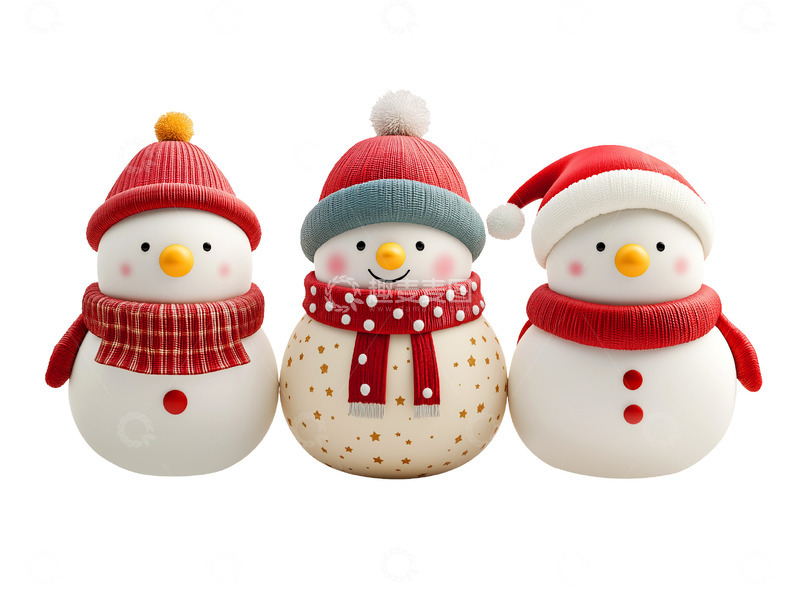 高清大图下载【趣麦麦图】3d圣诞雪人