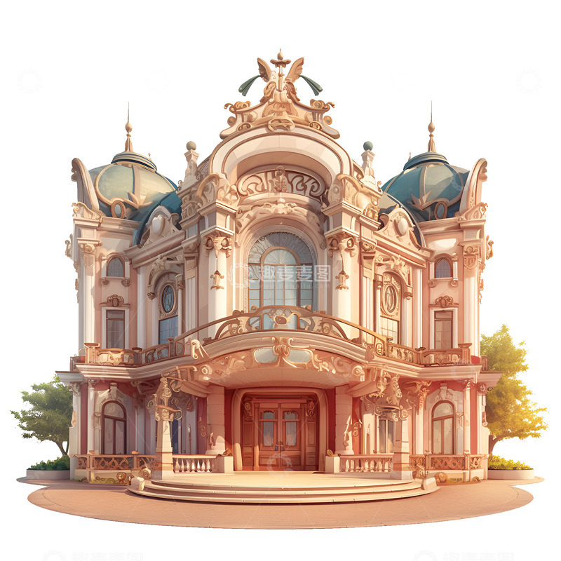 高清大图下载【趣麦麦图】卡通一栋别墅