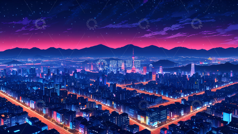 高清大图下载【趣麦麦图】城市唯美灯光秀