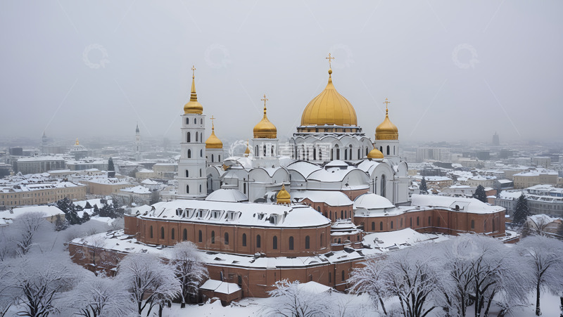 高清大图下载【趣麦麦图】冬季城堡的雾凇