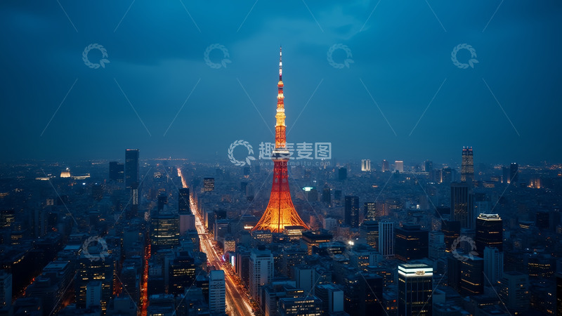 高清大图下载【趣麦麦图】傍晚的城市高楼大厦