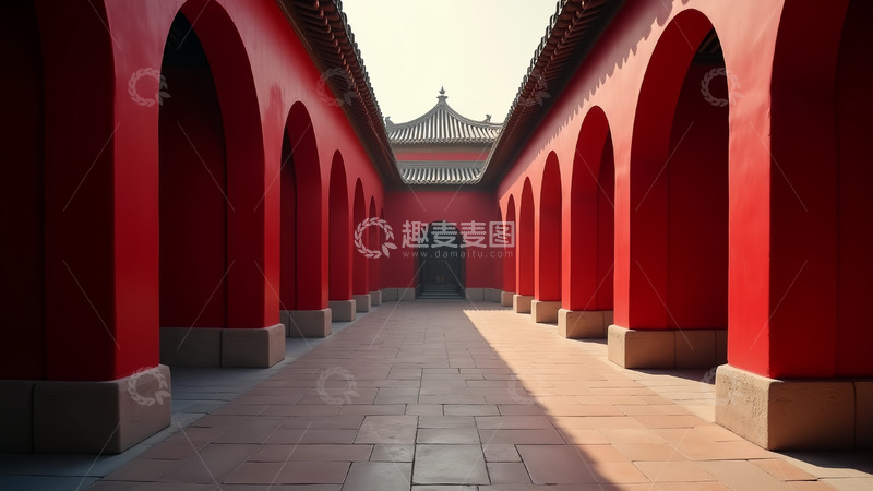 高清大图下载【趣麦麦图】红色的古建筑