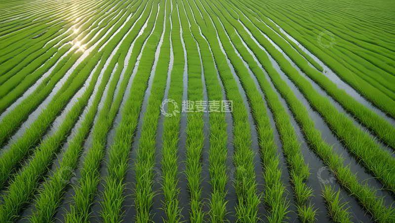 高清大图下载【趣麦麦图】阳光水稻特写