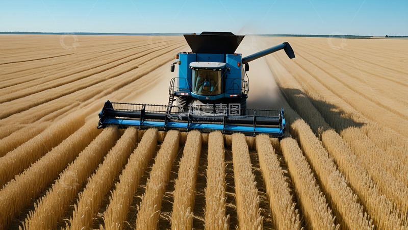 高清大图下载【趣麦麦图】农忙小麦收割