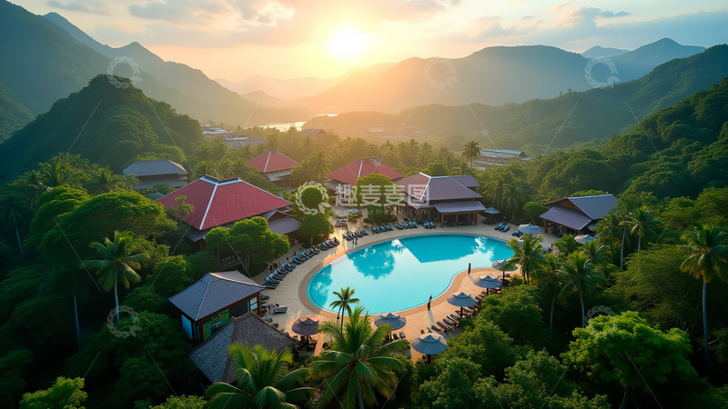 高清大图下载【趣麦麦图】大山里的游泳池