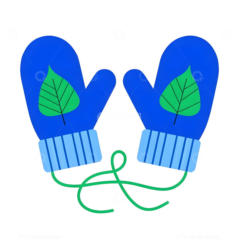 高清大图下载【趣麦麦图】红色心形图案手套圣诞节冬季礼品