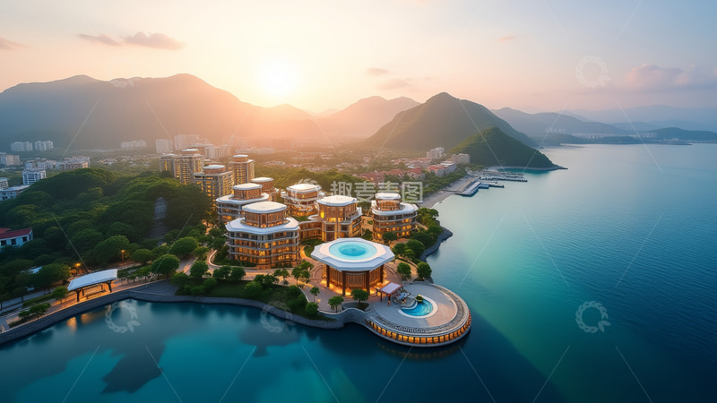 高清大图下载【趣麦麦图】海边的美丽房子