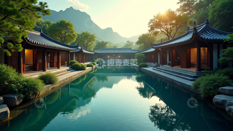 高清大图下载【趣麦麦图】大山边上的美景