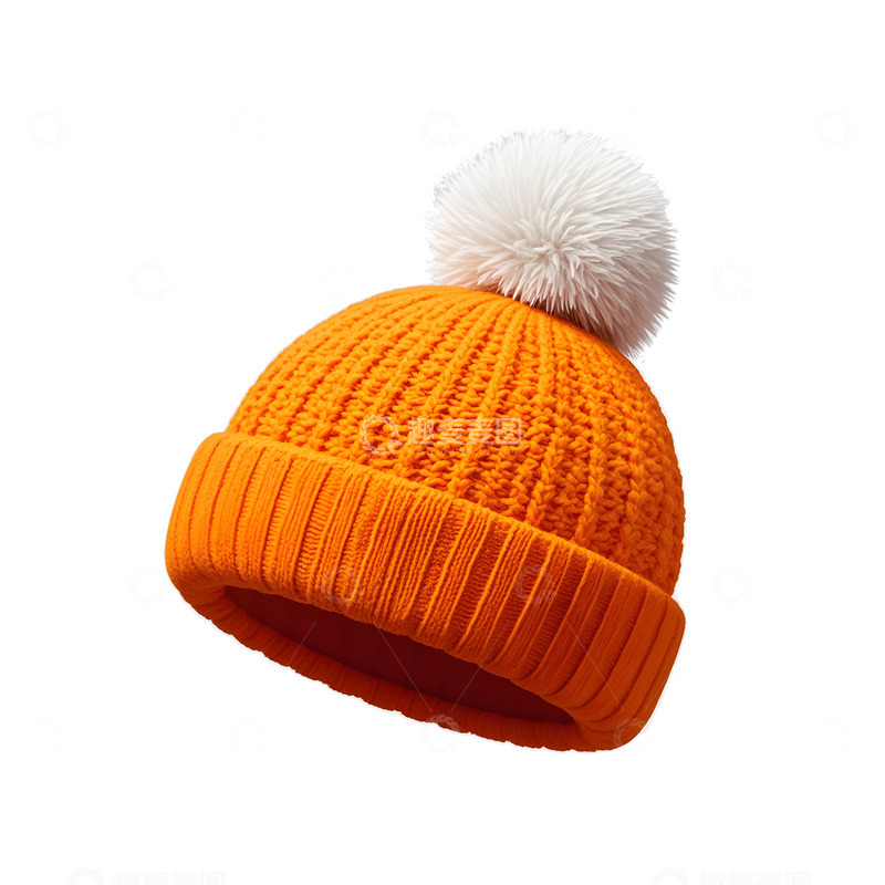 高清大图下载【趣麦麦图】橙色毛线帽冬季温暖配饰设计