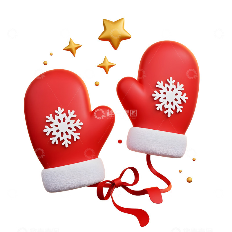 高清大图下载【趣麦麦图】红色蝴蝶结装饰手套艺术设计