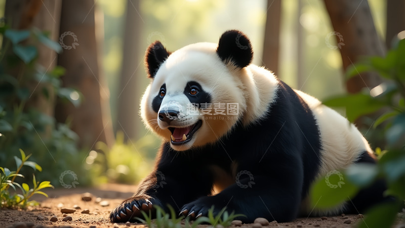 高清大图下载【趣麦麦图】可爱的大熊猫1