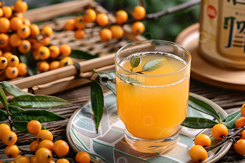 高清大图下载【趣麦麦图】一杯沙棘果汁