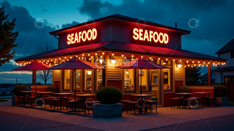 高清大图下载【趣麦麦图】傍晚的咖啡店