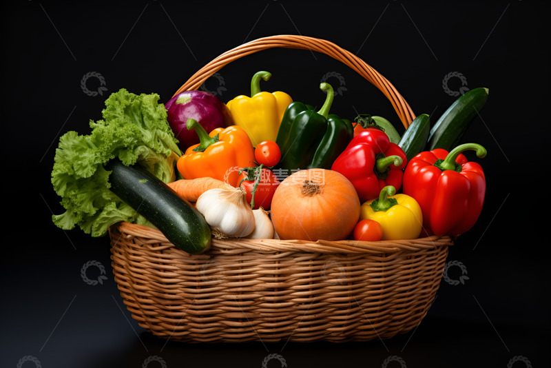 高清大图下载【趣麦麦图】一篮子蔬菜摄影
