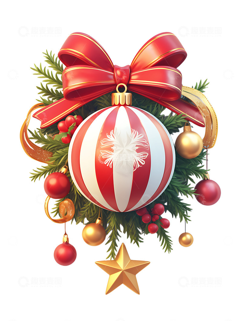 高清大图下载【趣麦麦图】圣诞节卡通球