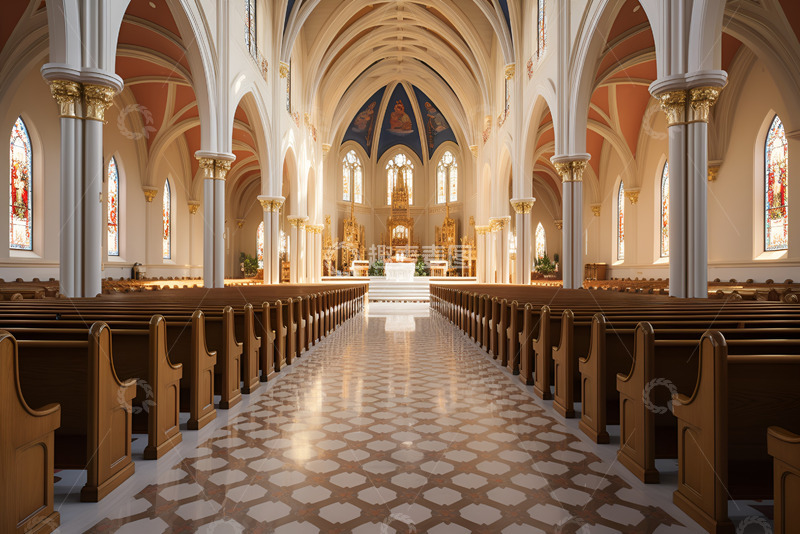 高清大图下载【趣麦麦图】金碧辉煌的教堂内