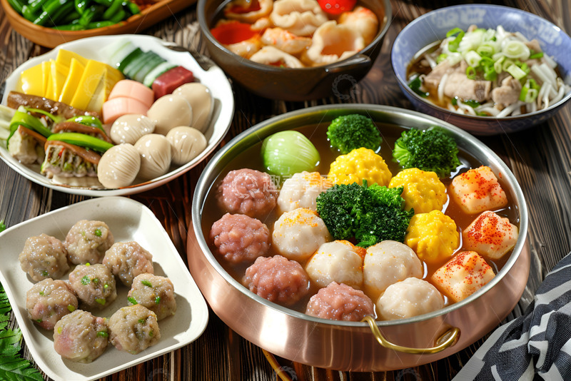 高清大图下载【趣麦麦图】一盘火锅丸子