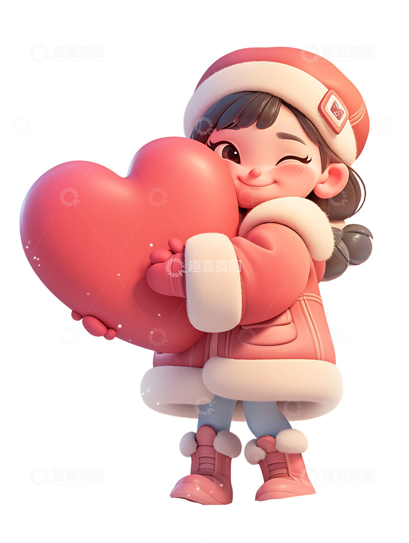 高清大图下载【趣麦麦图】感恩节爱心女孩